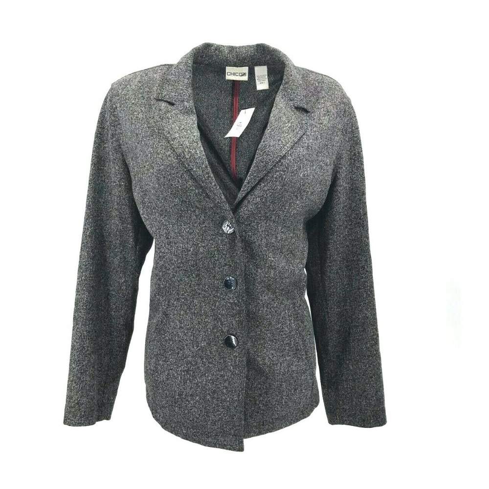 Chicos Conventional Full Triple Button Blazer Sz 8 - image 1